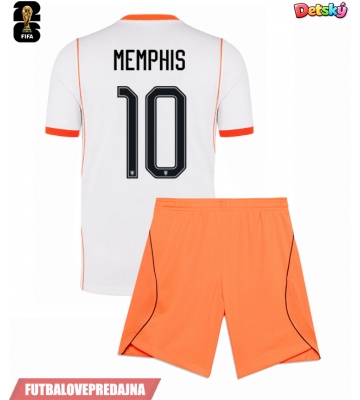 Lacne Dětský Futbalové dres Holandsko Memphis Depay #10 MS 2026 Krátky Rukáv - Preč (+ trenírky)